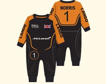 Lando Norris F1 Babysuit – F1 baby romper,  F1 birthday gift suit