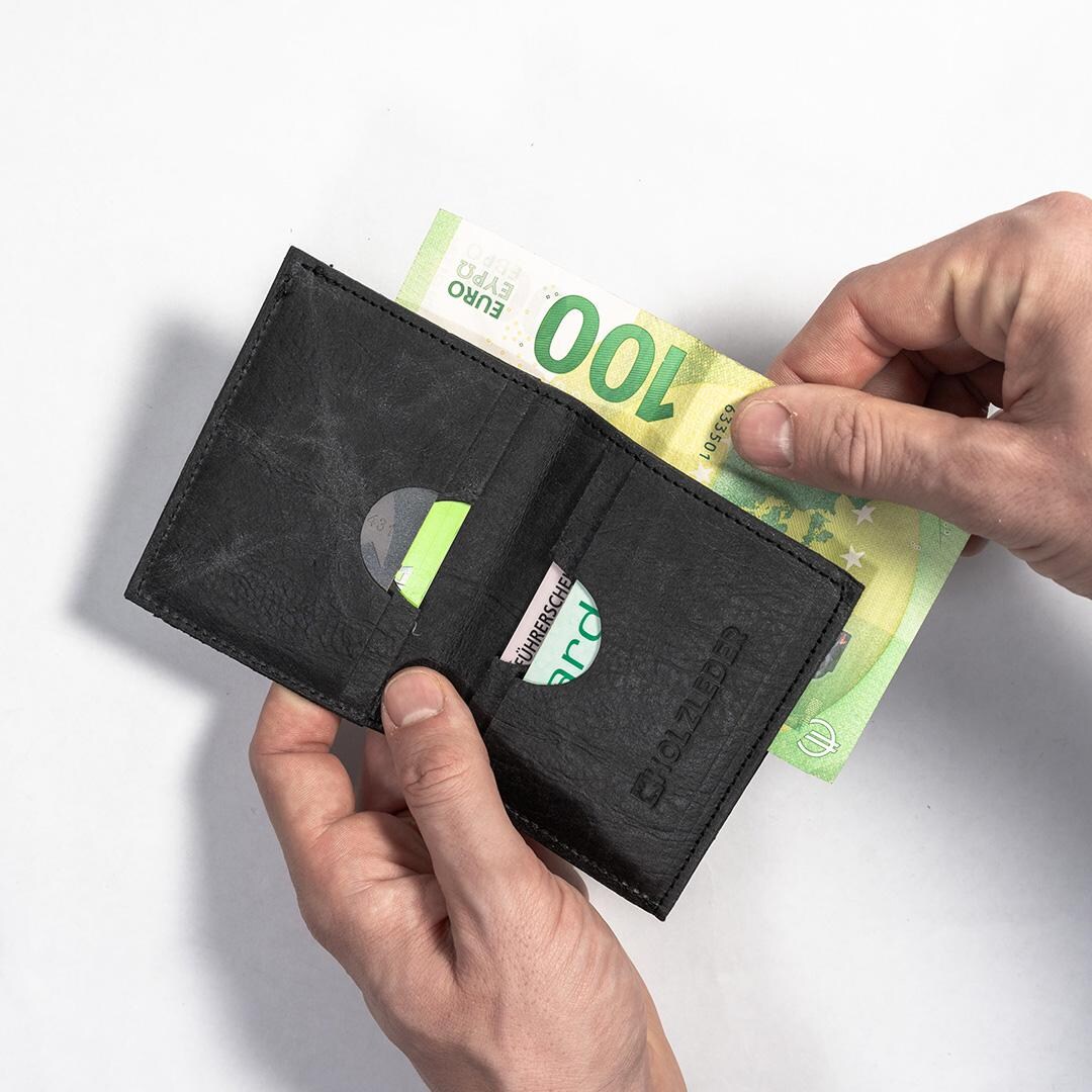 Coin Fold Wallet Plus Made of Wood Leather® – Minimalist Wallet ...