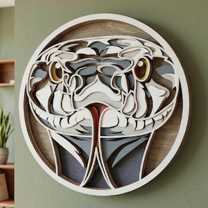 Orm Layered SVG, Orm Pappersklippt Reptil, Shadow Box, Vilda Djur, Cricut, Laser, Design