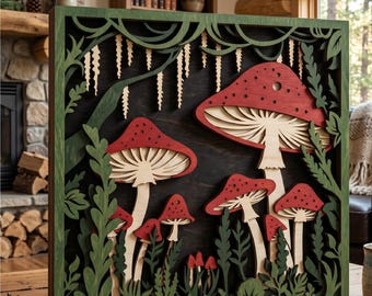 Mehrschichtige Eule 3D SVG, Fantasie-Papierschnitt, Cricut-Vorlage, DIY-Mandala-Rahmen, Schattenbox, CNC