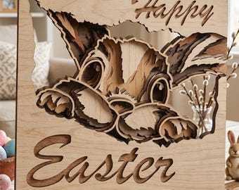 Osterhase SVG/ Osterhase Dekor/ Osterhase Cut File / Silhouette / Korb Eier / Schattenbox / Osterhase