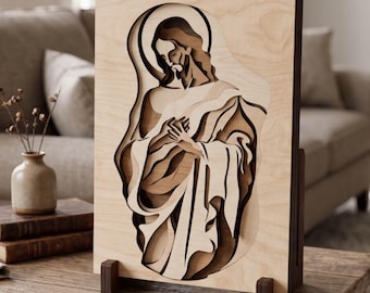 Jesus SVG/3D Multilayer Christian Wall Art/ Laser Cut/ Religious/ Silhouette cutting/ Glowforge Cricut