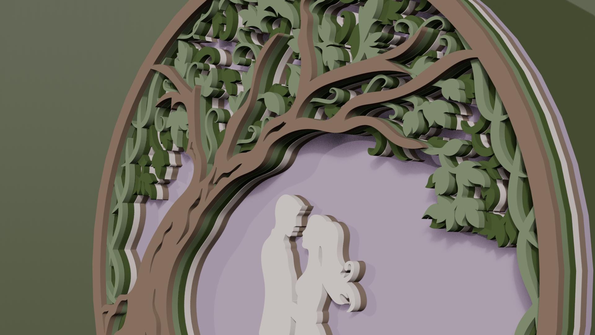 Multilayer Wedding Tree SVG/ 3D Couple Tree of Life/ Laser Cut ...