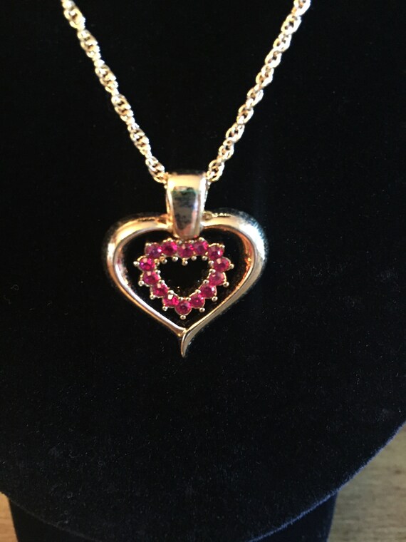 Vintage 2000 Avon Five Way Reversible Heart Necklace Ruby | Etsy