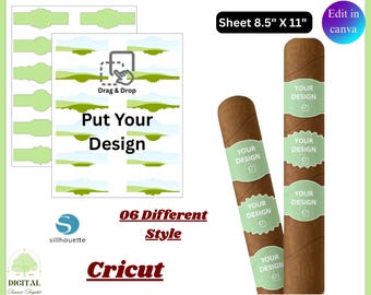 Cigar Label Template Bundle, Cigarette Sticker Template, Cigar Wrapper Template, Cigar Sticker Template, Custom Cigar Bands, Cigar Label Svg