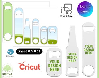 Modèle d'ouvre-bouteille, lot d'ouvre-bouteilles, décapsuleur en acier inoxydable, modèle de sublimation d'ouvre-bouteille de bière, décapsuleur modifiable sur toile