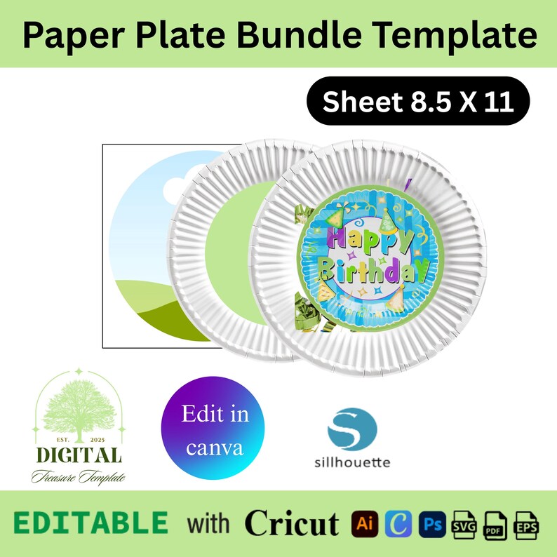 Paper Plate Template, DIY Paper Plate, Editable Charger Plate Template ...