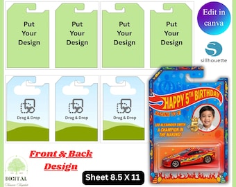 Hot Car Wheels Template, Birthday Favor Gifts, Car Birthday Favor, Car Wheels Favor Template, Blister Card Label, Editable Hot Car Wheels