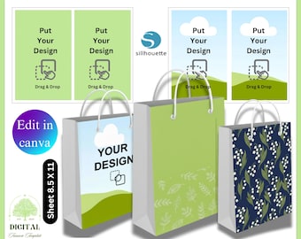 Plantilla para bolsa de regalo, SVG de bolsa de regalo, Bolsa de regalo DIY, Diseño de bolsa de compras, Plantilla para bolsa, SVG de bolsa de papel, Plantilla para bolsa de embalaje, Bolsa de mano imprimible