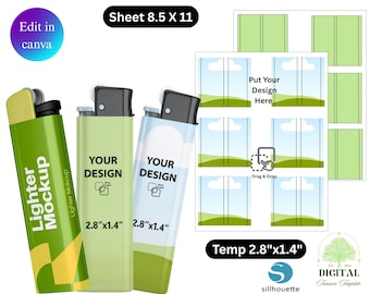 Lighter Label Template, Custom Lighter, Lighter Label SVG, Lighter Photo Wrap, DIY Cigarette Lighter, Lighter Sublimation, Canva Editable