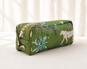 Trousse de maquillage matelassée en coton imprimé, étui de voyage pour outils de coiffure, pochette de rangement Dyson