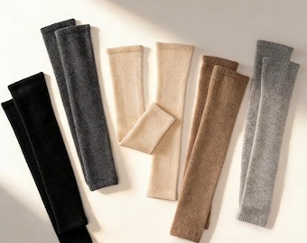 Luxueus zachte beenwarmers van kasjmierwol, gebreide beenwarmers, manchetten voor winterlaarzen, comfortabele, nonchalante beenwarmers.