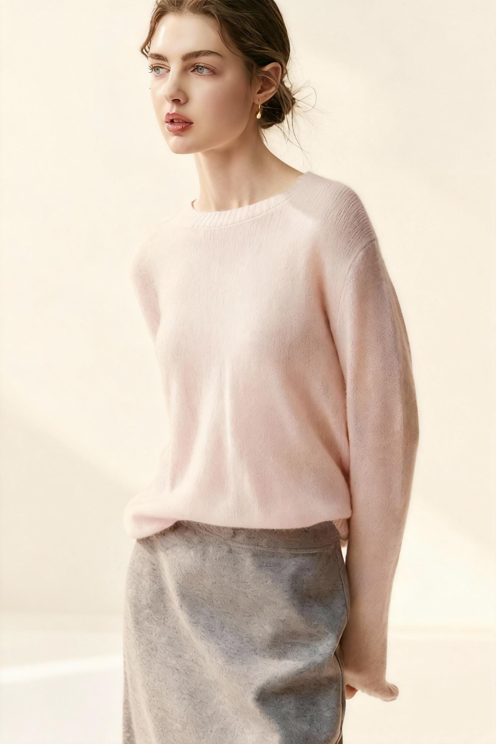 Pull Femme Vintage Col Roulé - Taille L (38/42), Manches Longues, Motifs Colorés