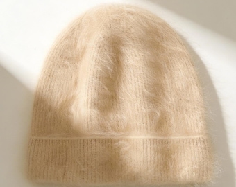 Super Weich and Warme Kaschmir Strickmütze | Flauschige Kaschmir Beanie | Minimalistische Wintermütze für Damen und Herren