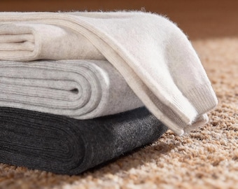 Super Soft Warm Cashmere Leggings – Thermal Base Layer Pants, Winter Knitted Long Johns Wool Tights, Anti-Pilling, Regular or Thick