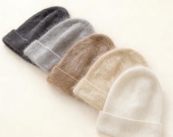 Super Weich and Warme Kaschmir Strickmütze | Flauschige Kaschmir Beanie | Minimalistische Wintermütze für Damen und Herren