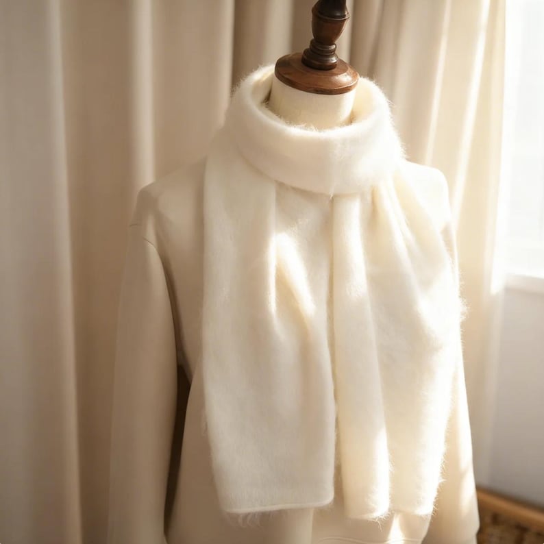 Écharpe ultra douce 100 % cachemire | Légère, chaude et lavée à l'eau | Idée cadeau pour l'hiver, 160 × 26 cm image 12
