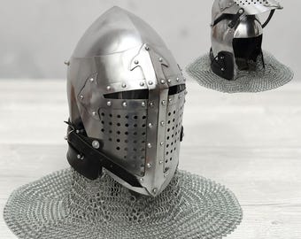 Medieval Knight Armor with Chainmail HelmetLARP, Cosplay & Renaissance Faire Gift for Him