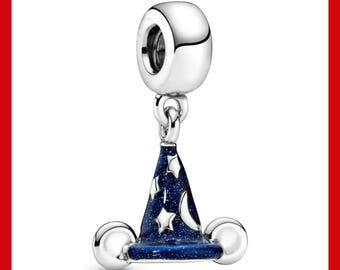 Mickey Mouse Sorcerer's Hat Dangle Charm,Charm for Bracelet,Necklace Pendant,Pandora Charm