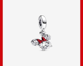 Minnie Mouse Silhouette Dangle Charm,Charm for Bracelet,Necklace Pendant,Pandora Charm