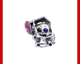 Lilo & Stitch Graduation Charm,Charm for Bracelet,Necklace Pendant,Pandora Charm