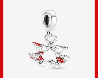 Mickey Mouse & Minnie Mouse Kissing Dangle Charm,Charm for Bracelet,Necklace Pendant,Pandora Charm