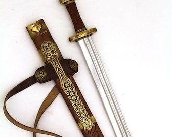 Custom Hand Forged Viking Sword: Medieval Warrior Replica with Scabbard