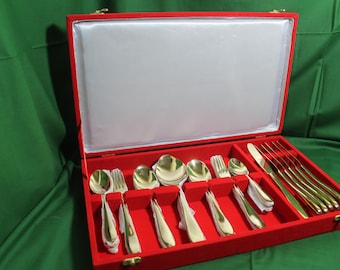 Luxury Gold-Plated Flatware Set (34-Piece) - Elegant Tableware for 6