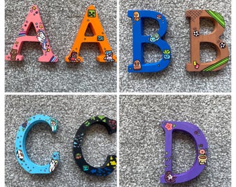 Hand-Painted Decorative Letters: School Fair Leftovers