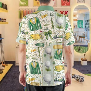 Retro Master Golf Polo Shirt, Classic Green Jacket Style Sport Jersey, Vintage Golf Course Map Apparel, Tactical Performance Gift for Him