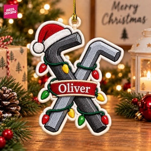 Adorno navideño personalizado con forma de llave Allen, recuerdo bordado con llave hexagonal, regalo personalizado para mecánicos (2026), decoración para el árbol de Navidad con herramientas para manitas.