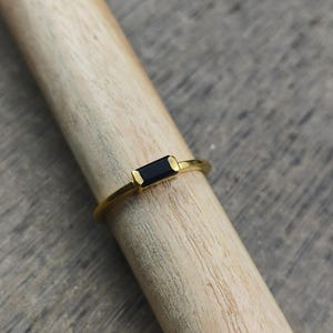 Black Onyx Ring, 925 Silver Ring, Handmade Ring, Statement Ring, Ring For Women, Thin Band Ring, Dainty Black Onyx Ring, Onyx Gold Ring