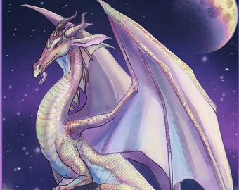 Purple dragon art print