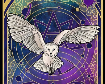 Celestial Owl art  print