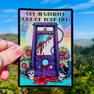 Glitzer Guillotine Positivity Sticker