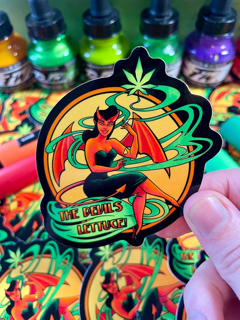 The Devil's Lettuce Sticker - Etsy