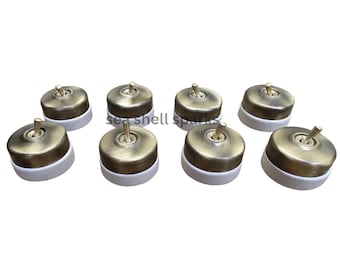 ヴィンテージ真鍮＆セラミックトグルライトスイッチ8個セット、レトロなインダストリアルスタイル