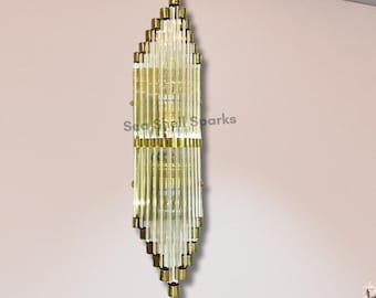 アールデコ調真鍮＆透明ガラス壁掛け照明器具｜アンティークスタイル｜壁掛け照明