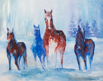 Winter Horses - 10 x 13" print