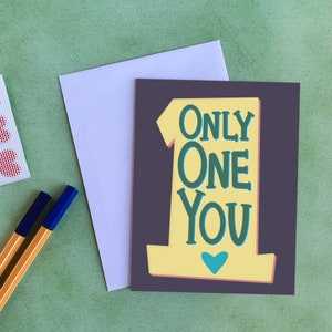 You Are Lovely card, 5.5&quot; x 4&quot; Folded  w/ white envelope - free envelope stickers - retro card - friendship - lovely notecard