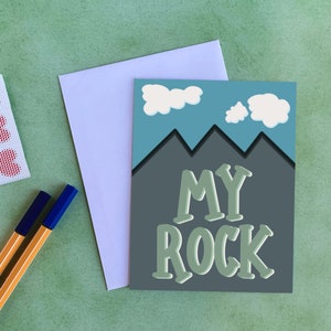 Moja kartka z notatkami Rock, 5,5" x 4" z białą kopertą - bezpłatne naklejki na kopertę - Dzień Matki - kartka przyjaźni - kartka rocznicowa - dla mamy