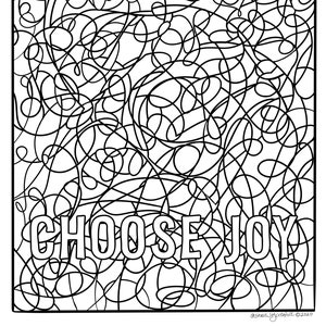 Choose Joy Coloring Page - Digital Download - Printable Coloring Page ...