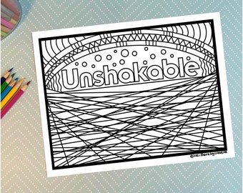 Unshakable Coloring Page - Digital Download - printable coloring page - printable adult coloring page