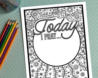 prayer coloring page etsy