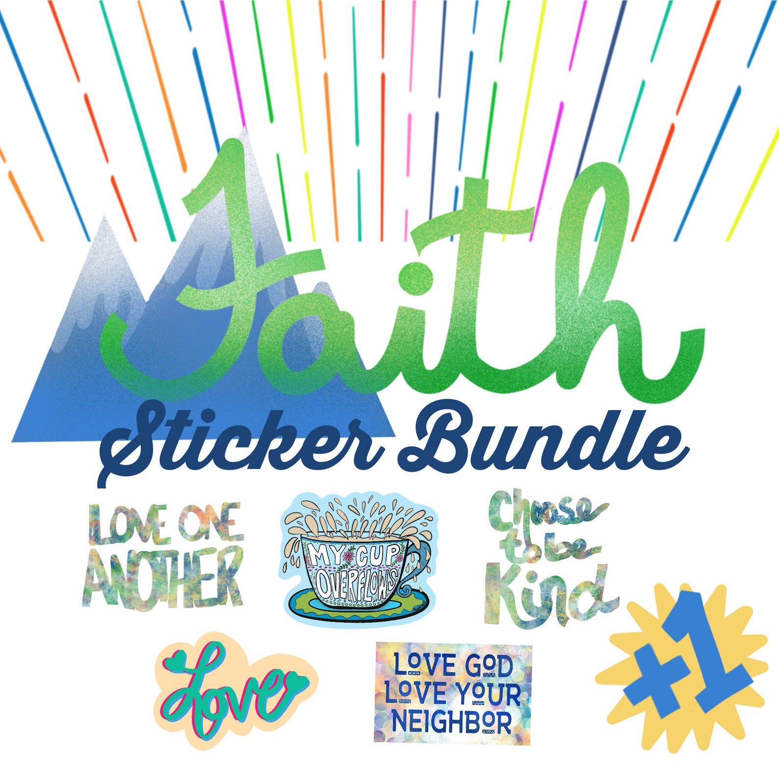 Faith Sticker Pack waterproof sticker Sticker Bundle Etsy