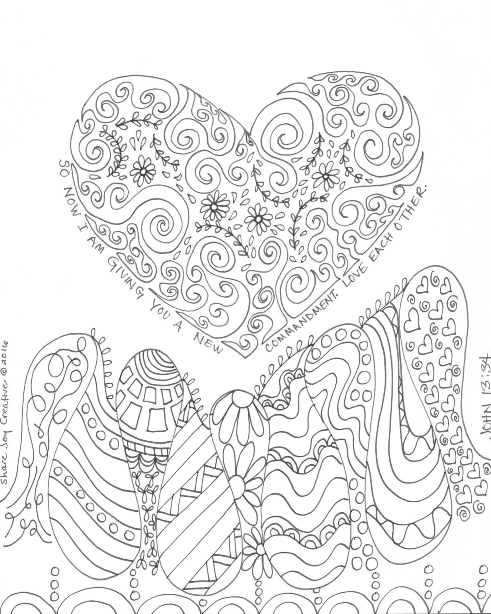 Love Each Other Coloring Page: John 13 Printable Coloring Page ...