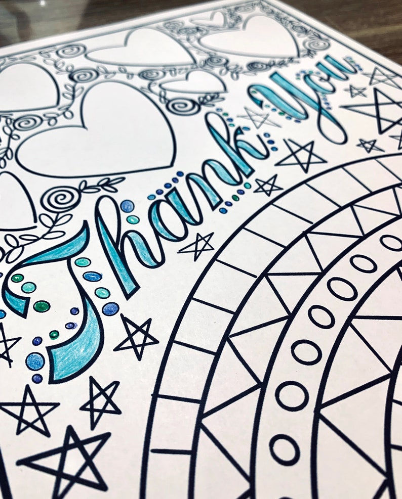 Thank You Coloring Page Heroes Parents Neighbors - Etsy Singapore