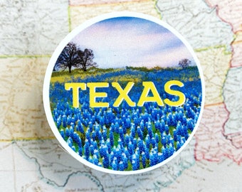 Pegatina de Texas Bluebonnet: resistente al agua, orgullo del estado de la Estrella Solitaria