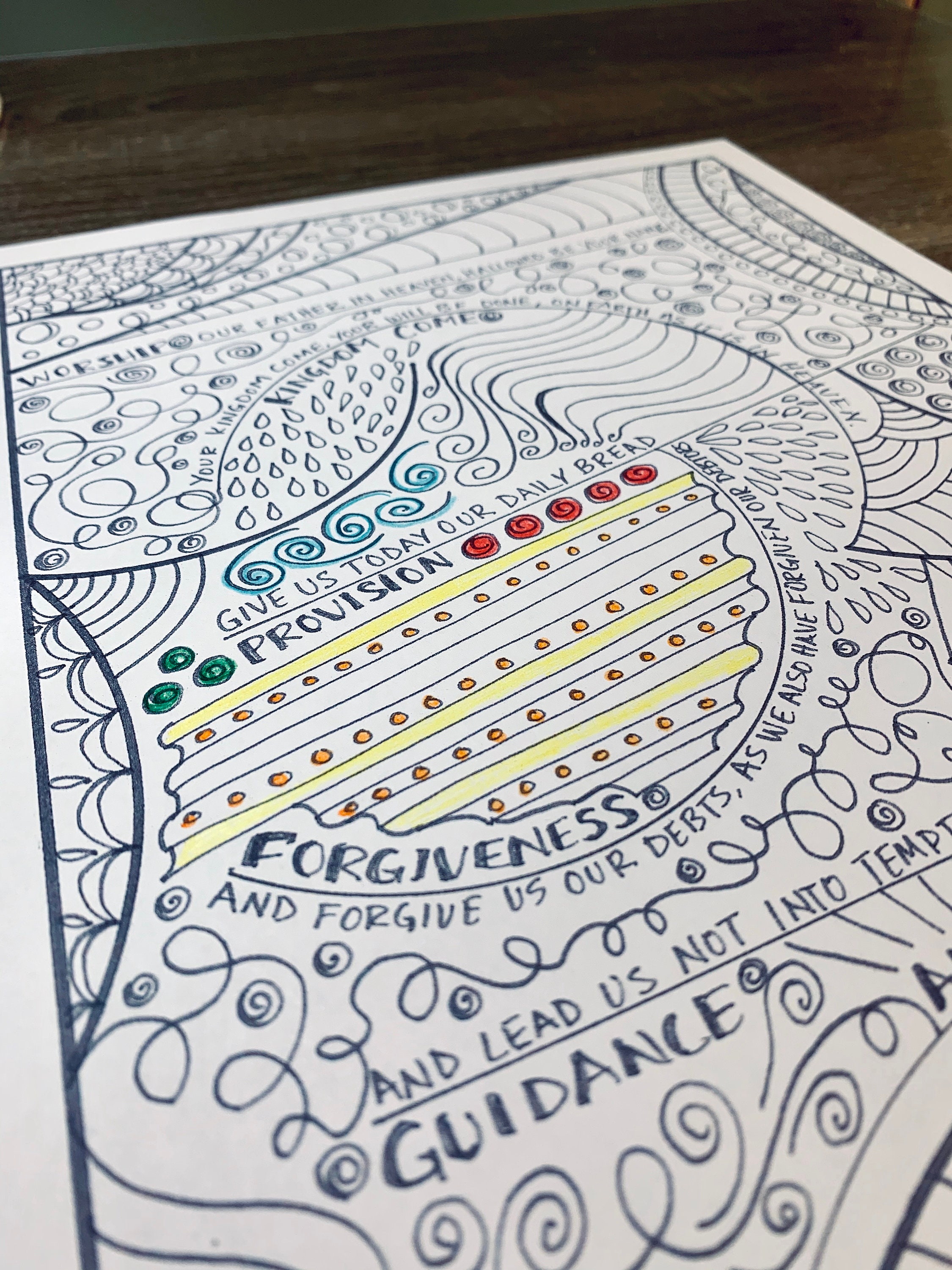 The Lord's Prayer Coloring Page – Printable Scripture Art (PDF Download ...