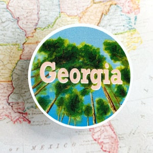 Georgia Sticker - Georgia round sticker - water resistant sticker - state of Georgia pride